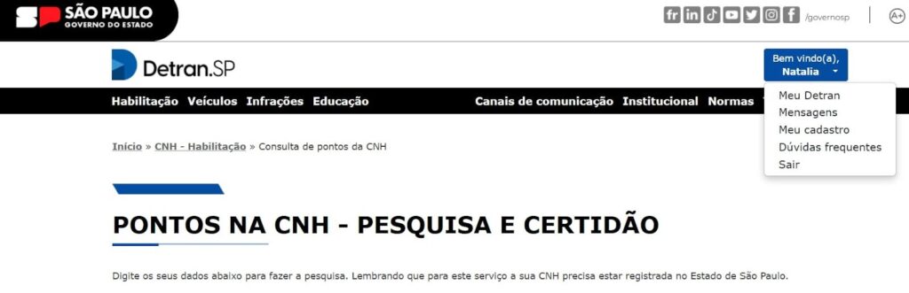 Consultar a CNH pelo CPF