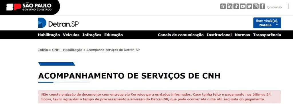 Consultar a CNH pelo CPF