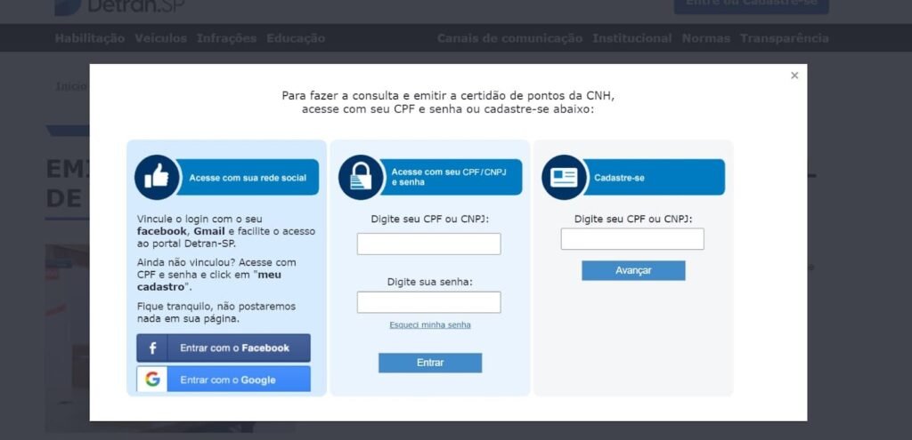 Consultar a CNH pelo CPF