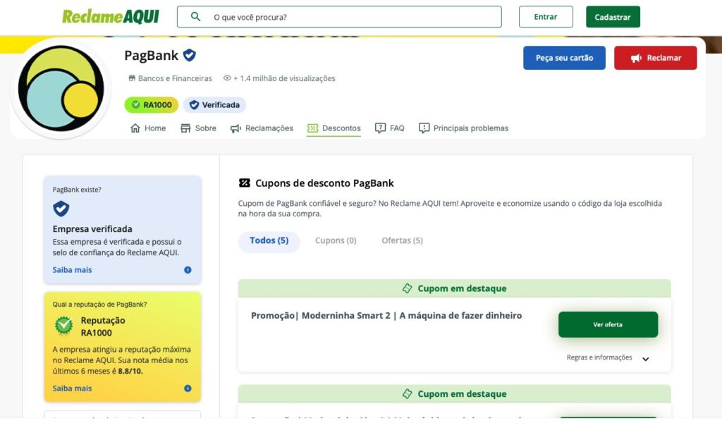 Consultar empresa no Reclame Aqui