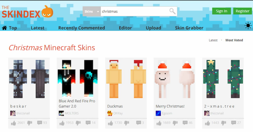 Minecraft weihnachten skins