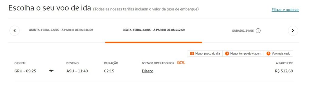 Passagens aéreas da GOL