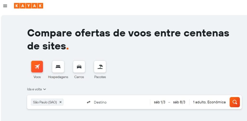 Passagens aéreas baratas na KAYAK
