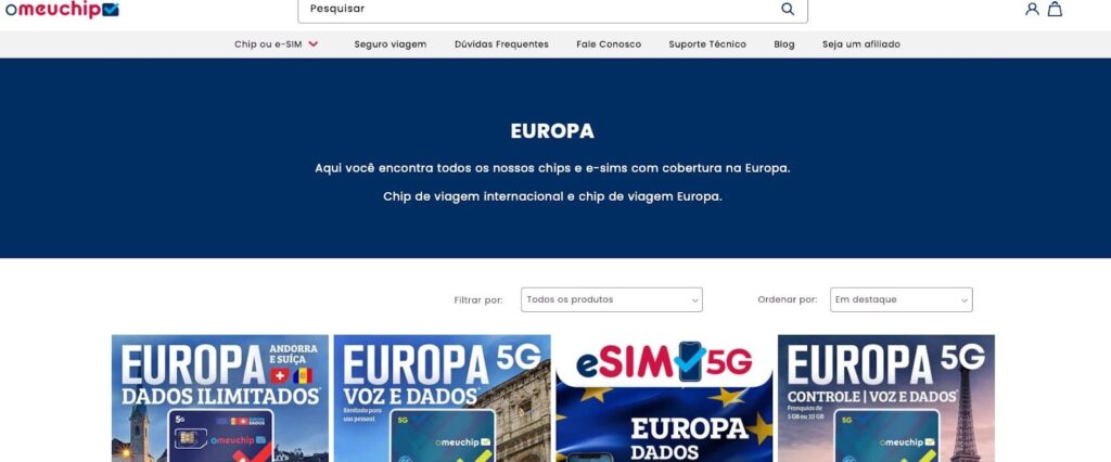 Chips internacionais para a Europa: preços e onde comprar 4 Chips internacionais para a Europa