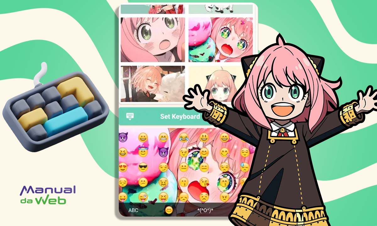 Teclado com tema de anime