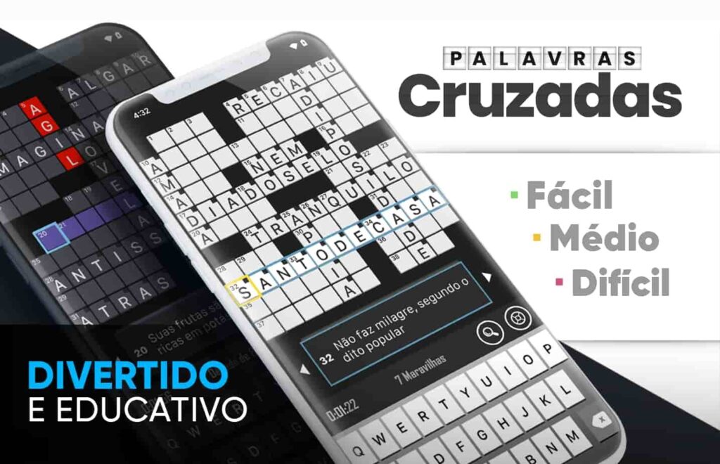 Palavras cruzadas no celular
