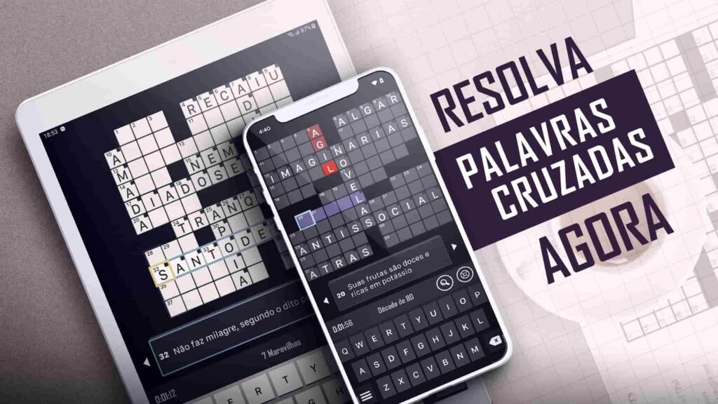 Palavras cruzadas no celular