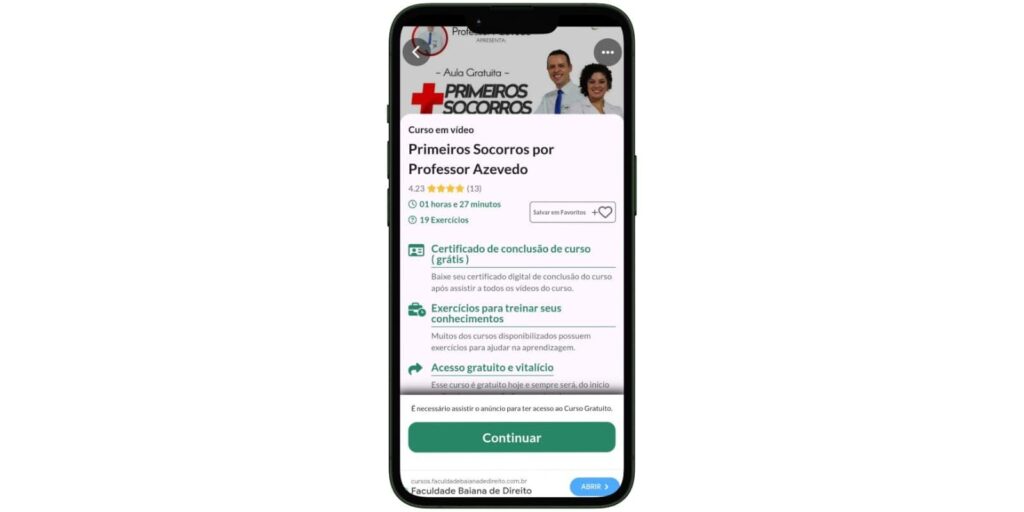 Curso de Primeiros Socorros grátis