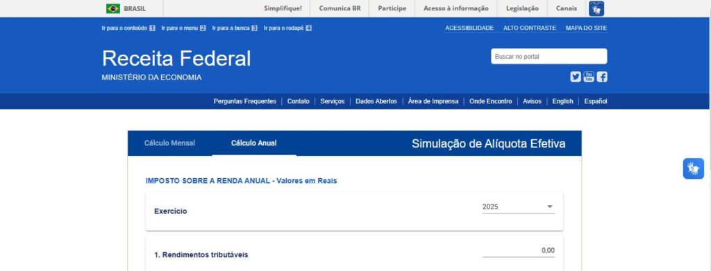 Simulador do Imposto de Renda 2025