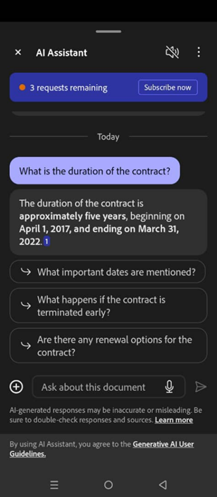 Adobe Acrobat AI Assistant