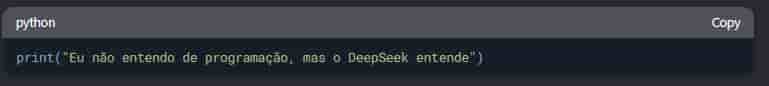 Comandos do DeepSeek