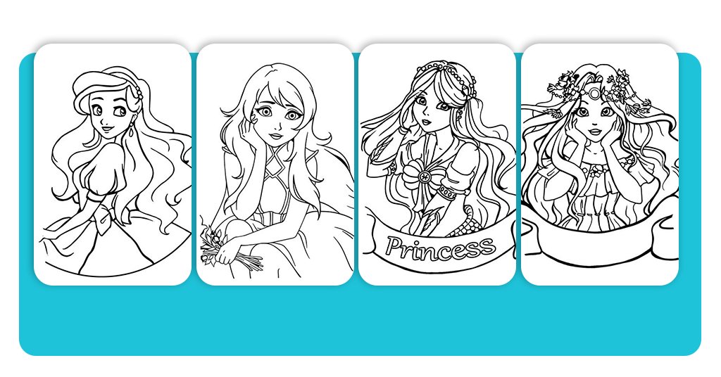 Livro de princesa para colorir: 50 páginas para se divertir 4 Livro de princesa para colorir