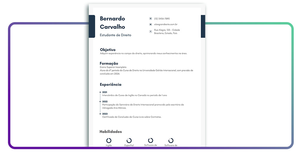 Criar um currículo profissional