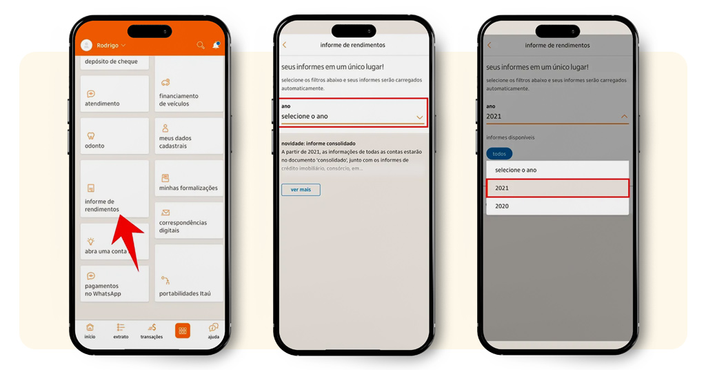 Informe de rendimentos do Itaú