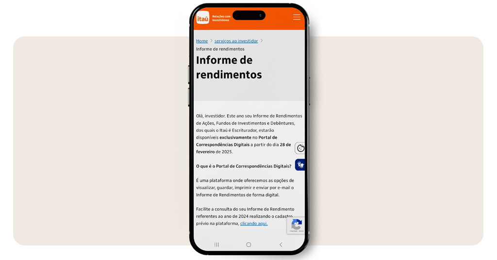 Informe de rendimentos do Itaú