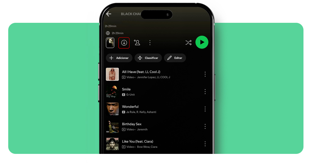 Ouvir música offline