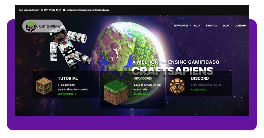 Aulas de inglês no Minecraft