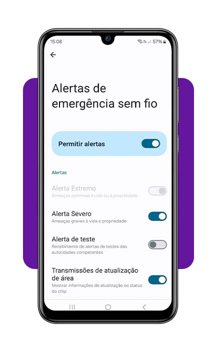 Desativar alertas de clima