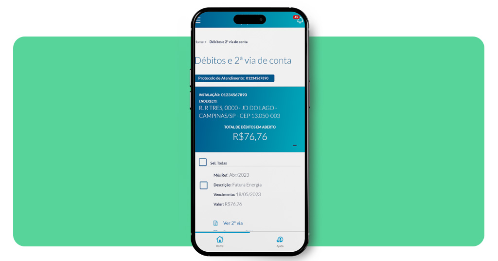 Emitir a fatura de luz pelo celular