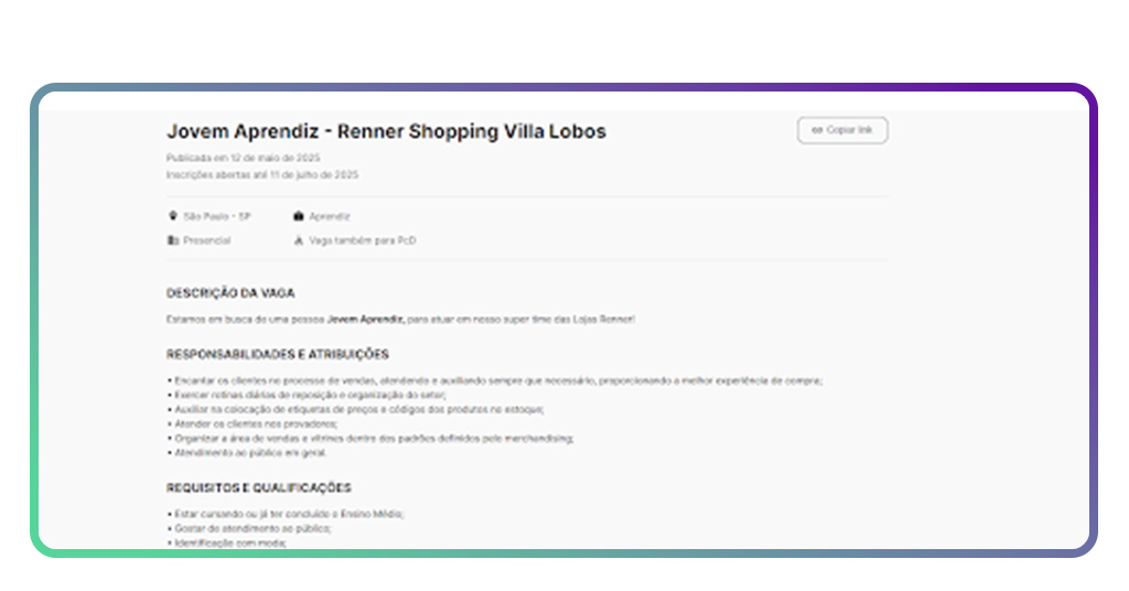 Jovem Aprendiz da Renner