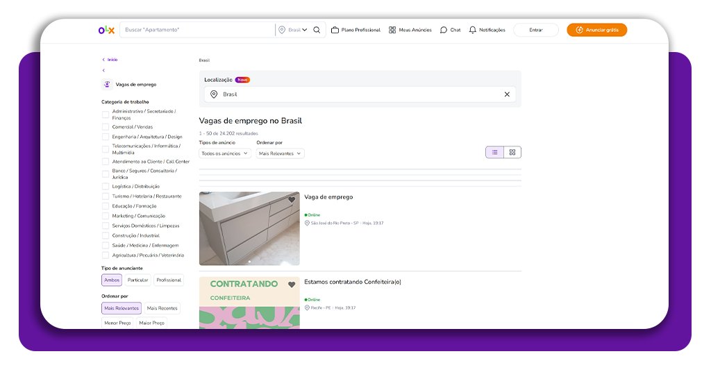Procurar emprego na OLX