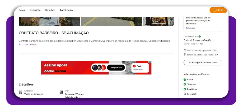 Procurar emprego na OLX