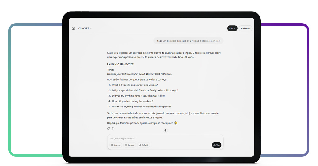 Prompts para aprender inglês