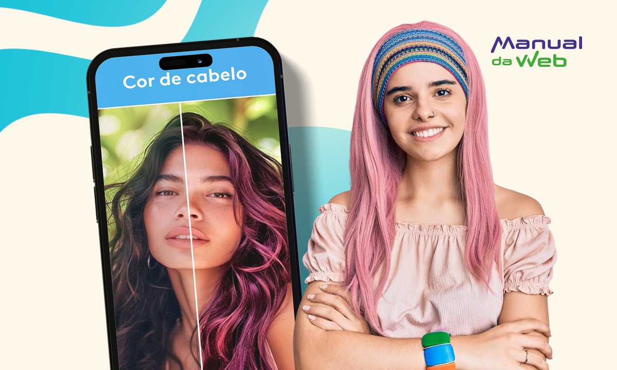 Cabelo colorido na foto