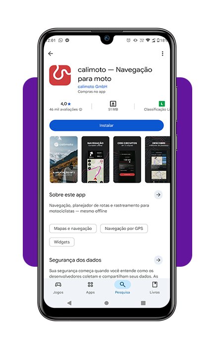 Aplicativo de GPS de moto