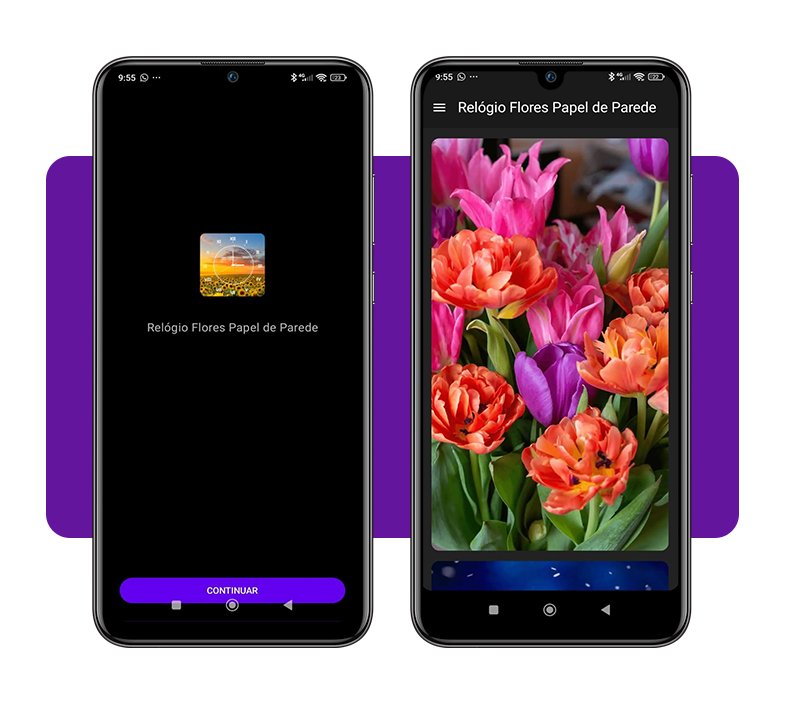 Personalize seu celular com este relógio com fundo de flores 3 Relógio com fundo de flores