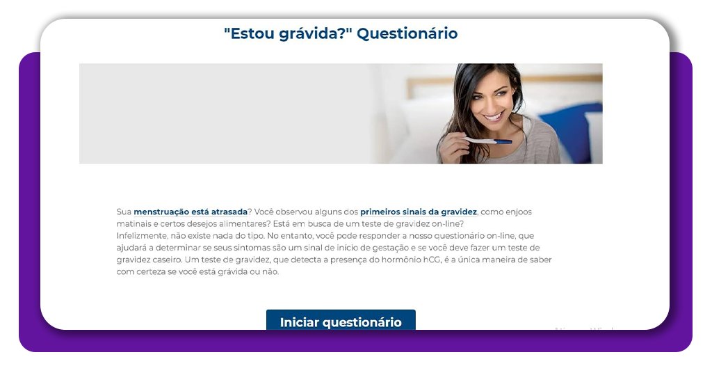 Teste de gravidez online