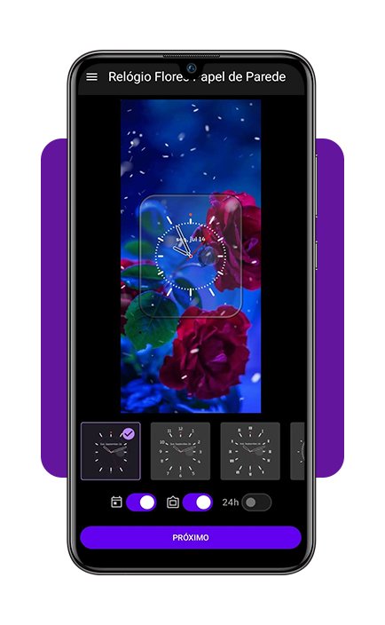 Personalize seu celular com este relógio com fundo de flores 5 Relógio com fundo de flores