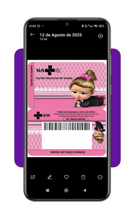 Baixe grátis um lindo cartão do SUS personalizado para seu filho 6 Cartão do SUS personalizado