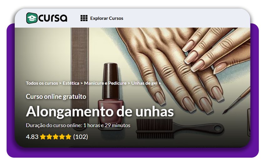 Curso de alongamento de unha em gel grátis