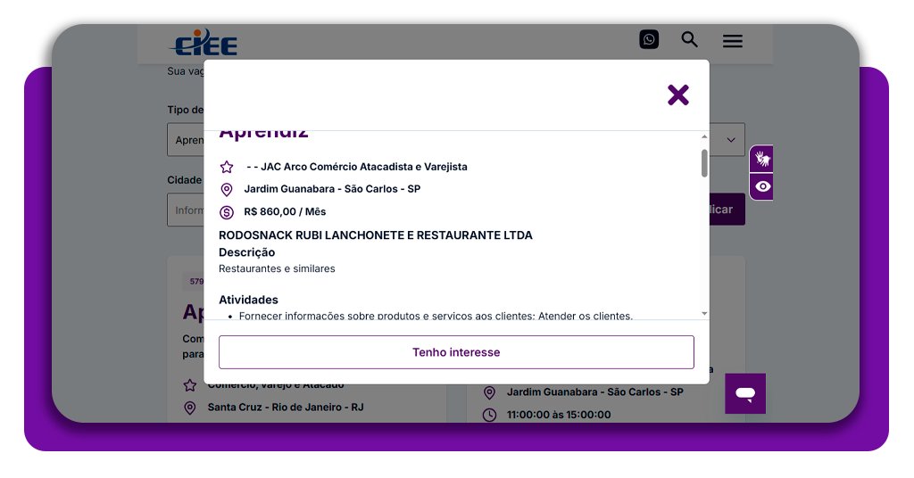 Como se cadastrar em vagas do CIEE