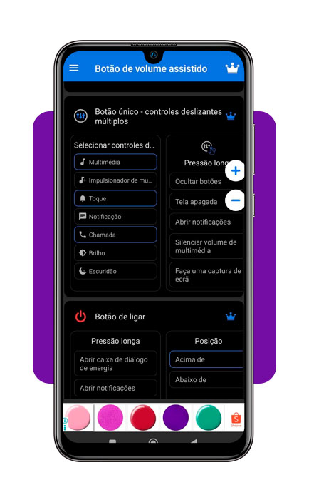 Botão de volume estragado