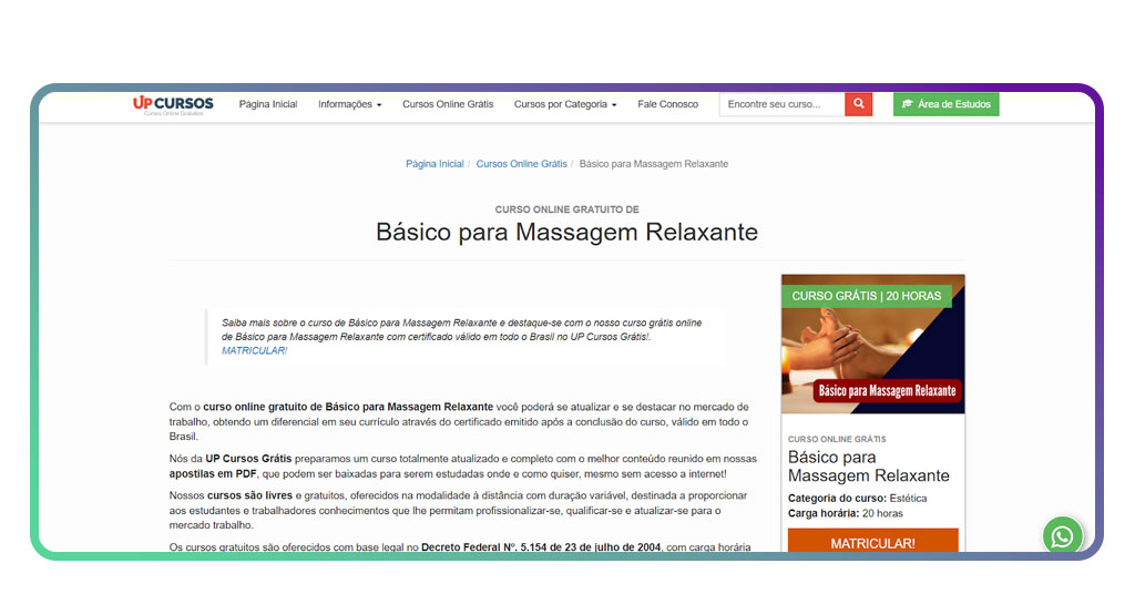 Curso de massagem relaxante