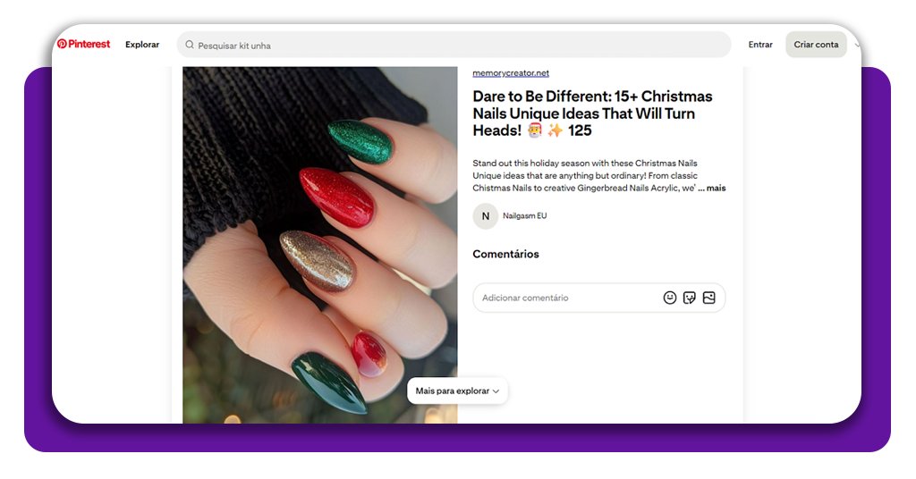 Unhas decoradas para o Natal