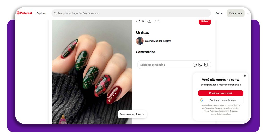 Unhas decoradas para o Natal