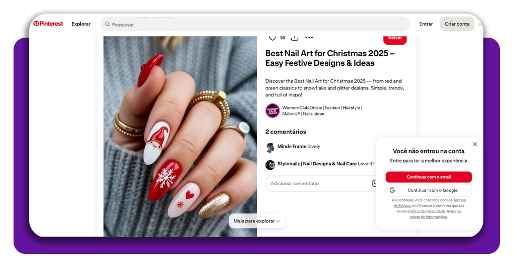 Unhas decoradas para o Natal