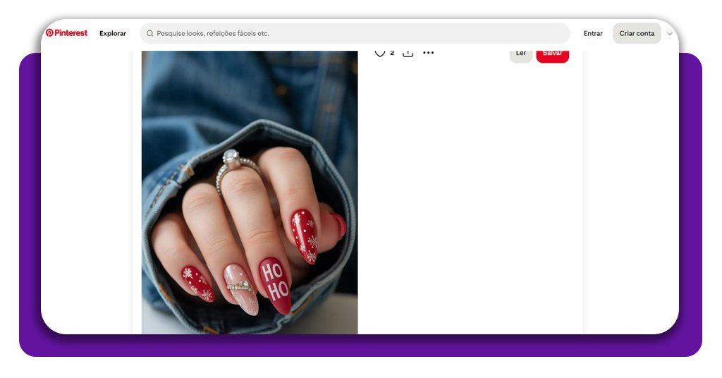 Unhas decoradas para o Natal