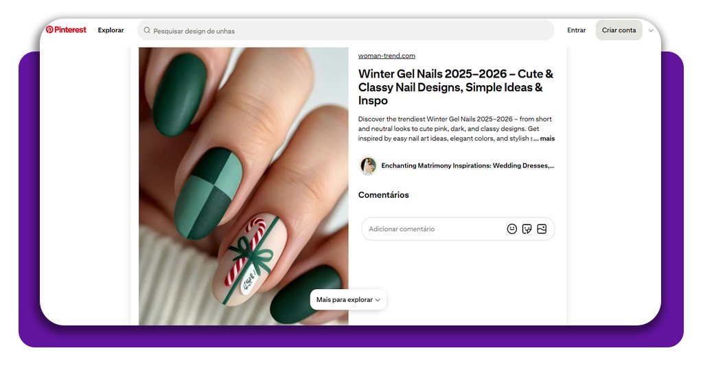 Unhas decoradas para o Natal