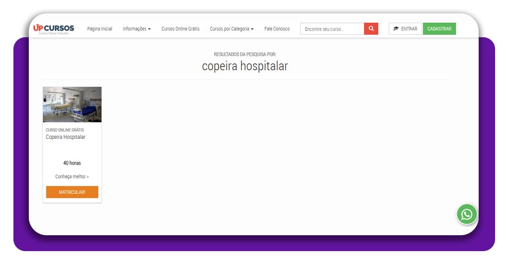 Curso de copeira hospitalar