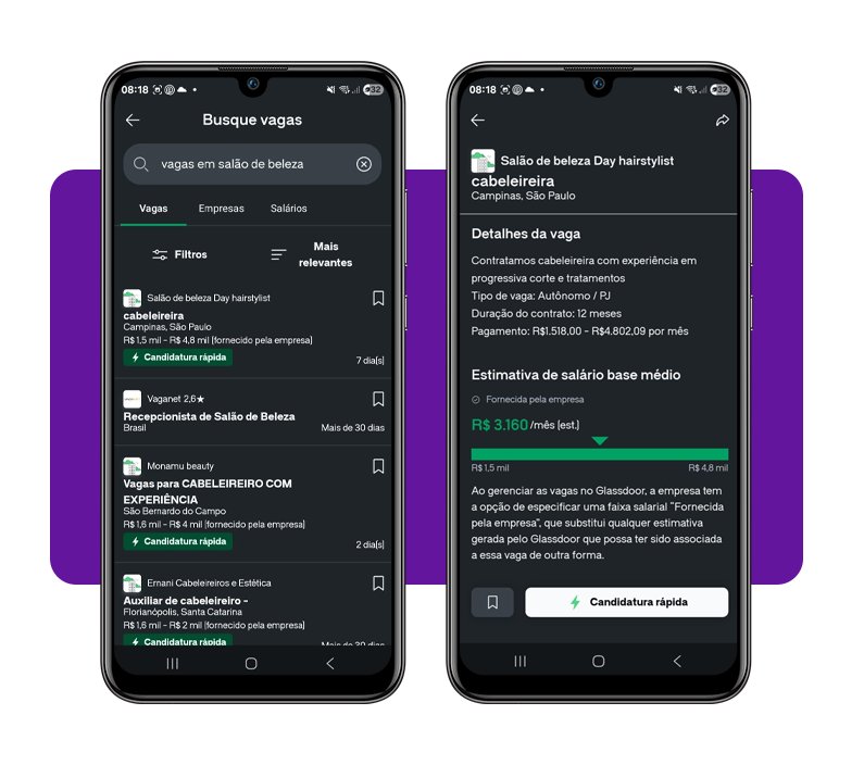 App para buscar vagas em salão de beleza para trabalhar na sua cidade 4 Vagas em salão de beleza