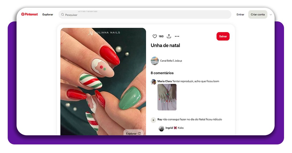 Unhas decoradas para o Natal