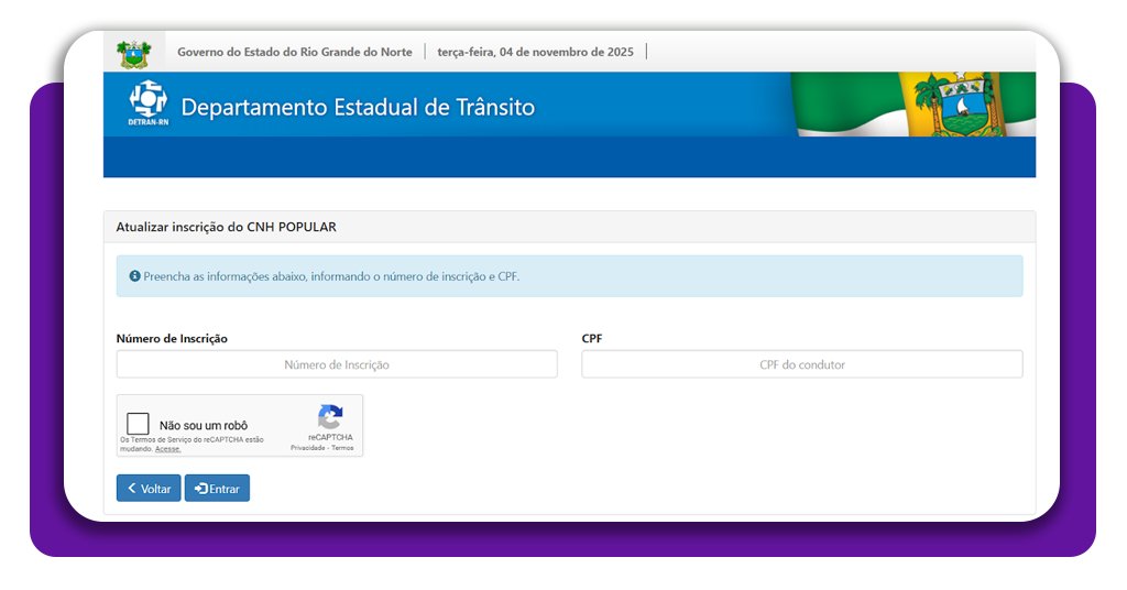 CNH de moto gratuita