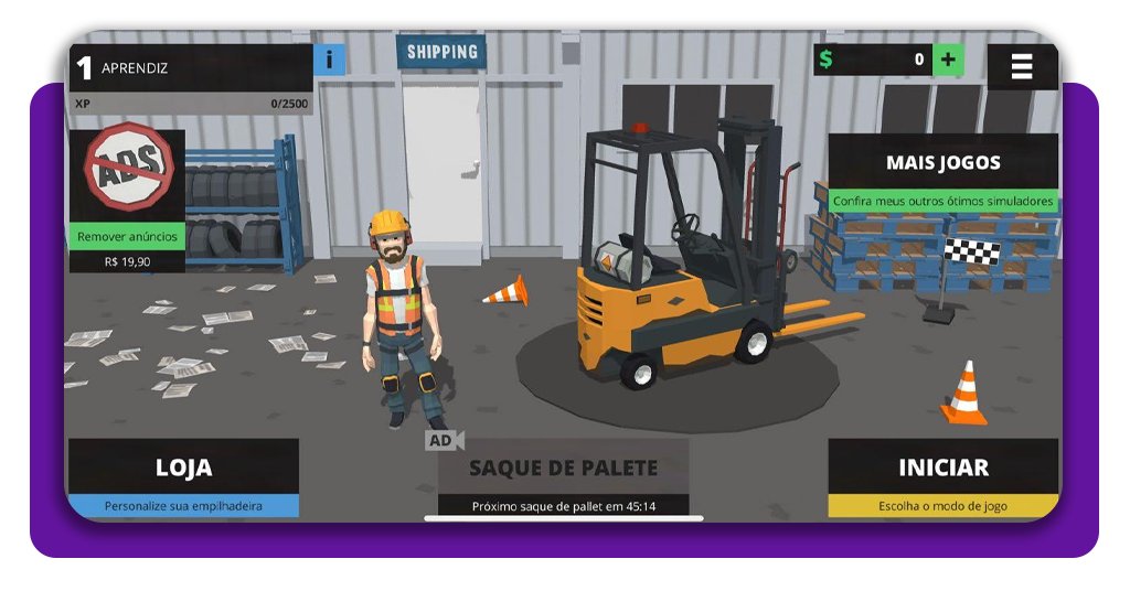 Empilhadeira em armazém