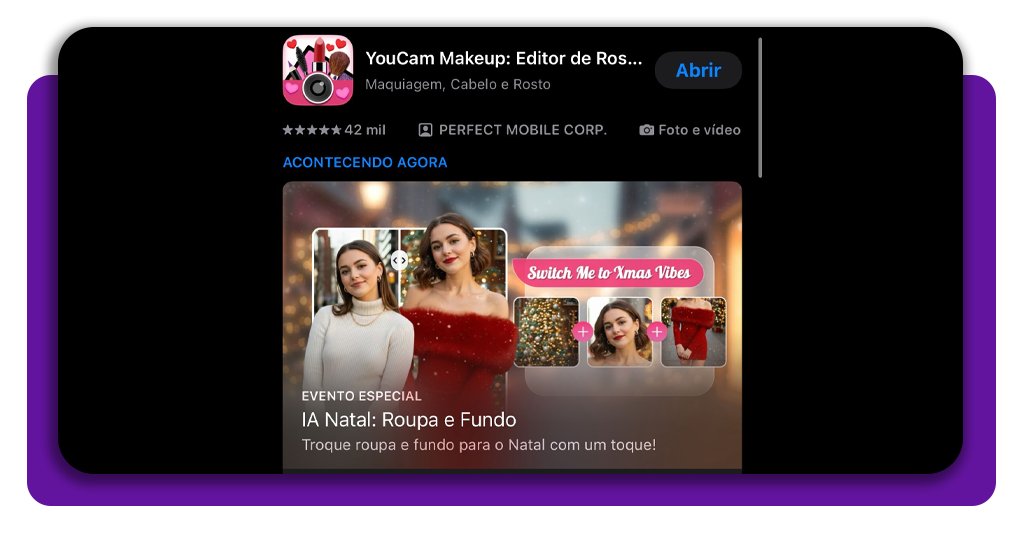 Simulação de maquiagem pelo celular