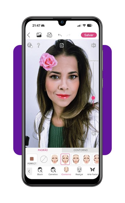 Simulação de maquiagem pelo celular