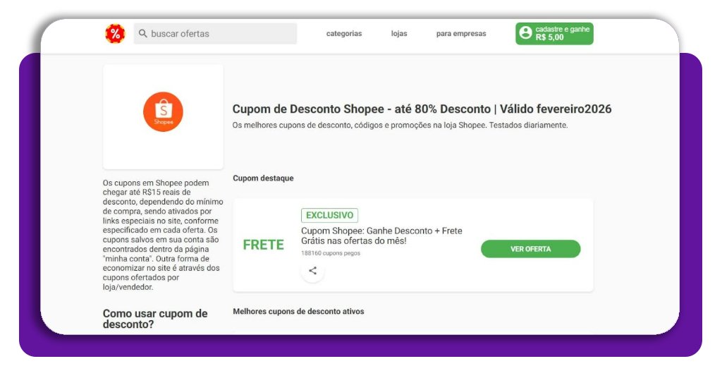 Cupons de desconto para usar na Shopee: receba grátis em minutos 4 Cupons de desconto para usar na Shopee